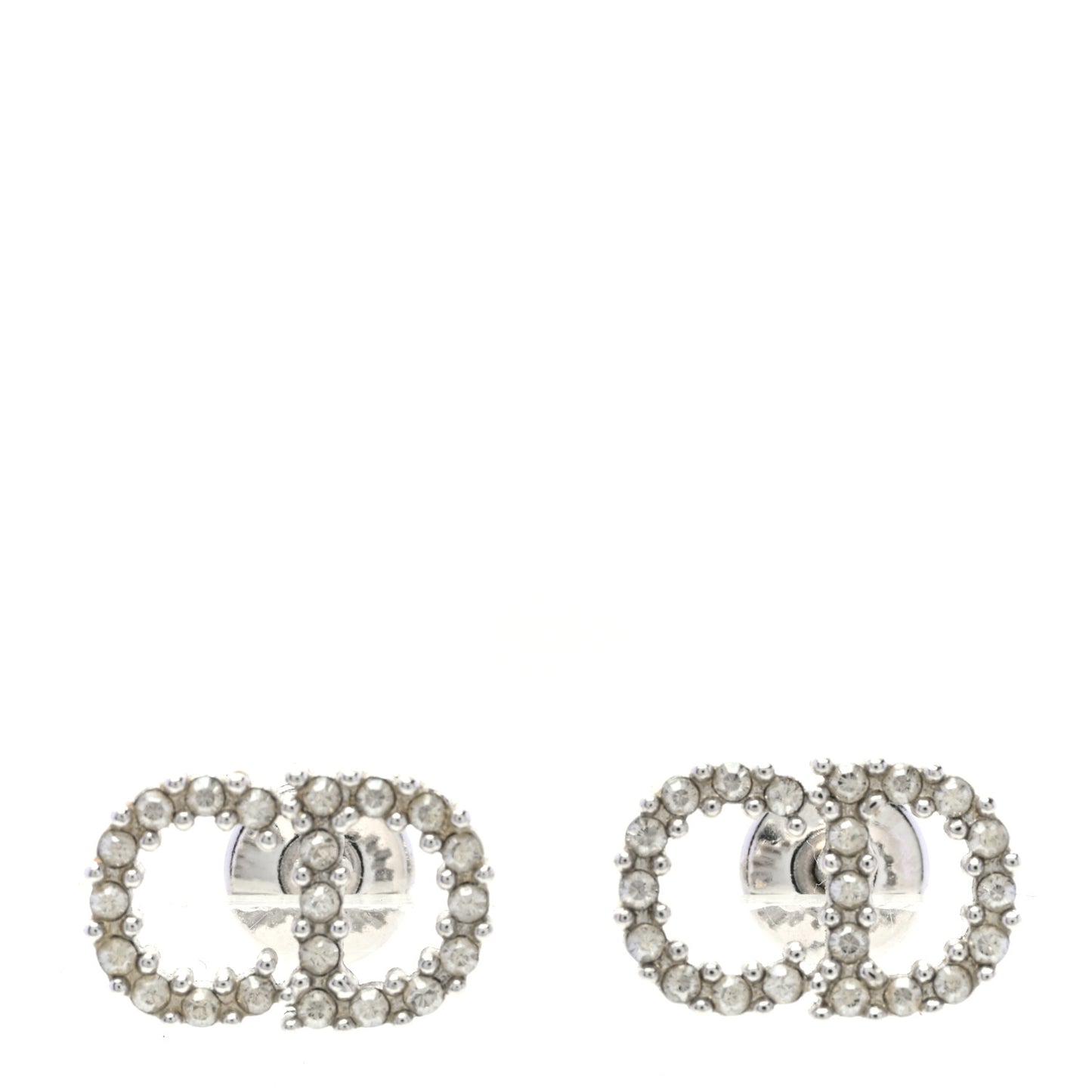 Strass Crystal CD Earrings Silver
