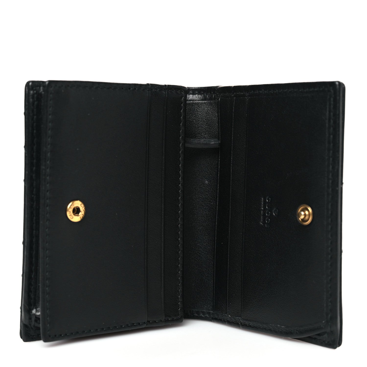 Gucci Calfskin Matelasse GG Marmont Card Case Wallet Black 5 of 7