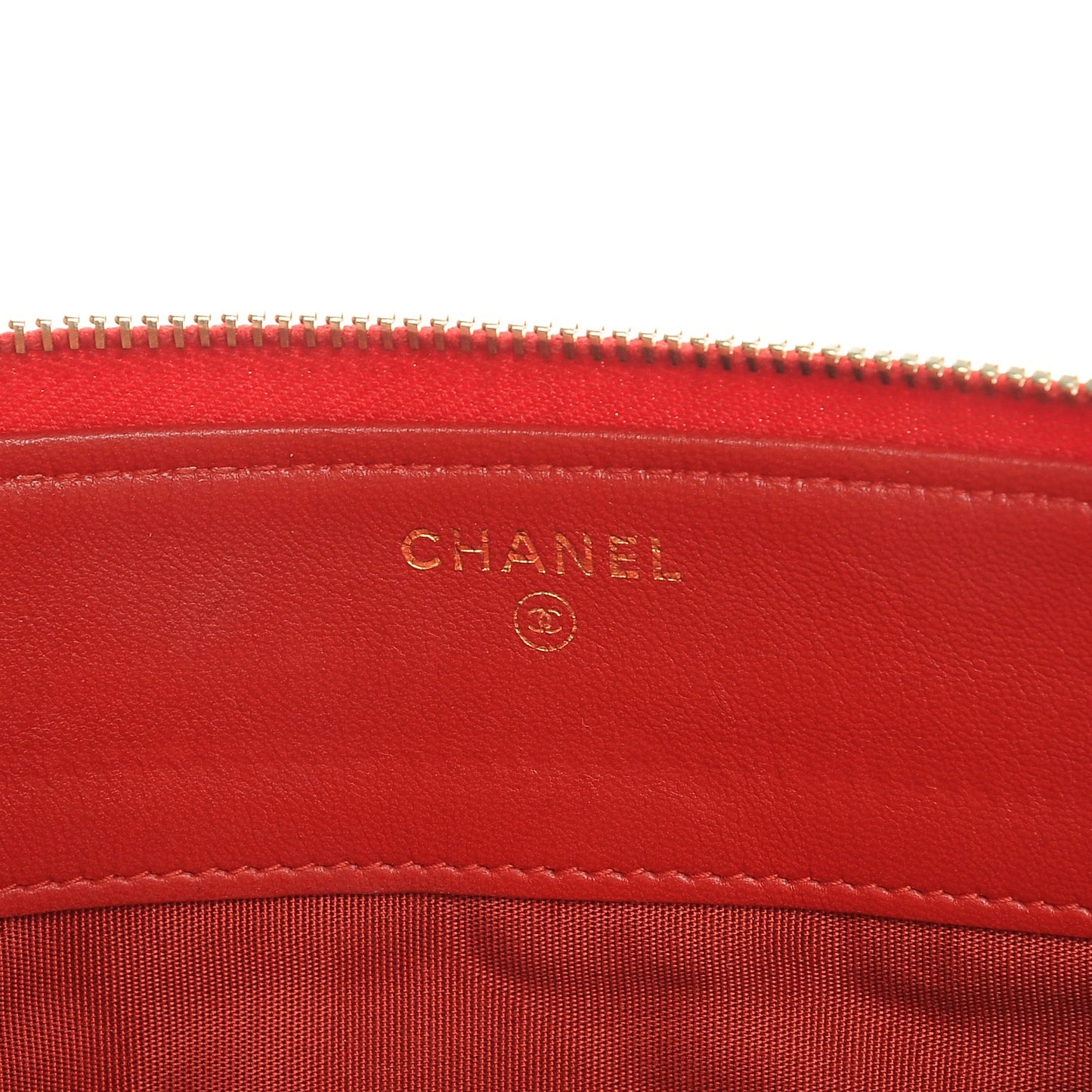 Lambskin Quilted Small Zipped Boy Pouch Red