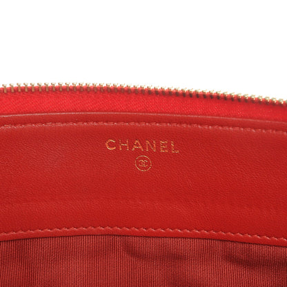 Chanel Lambskin Quilted Small Zipped Boy Pouch Red 6 of 9