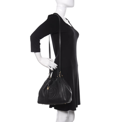 Gucci Pebbled Calfskin Small Soho Shoulder Bag Black 2 of 9
