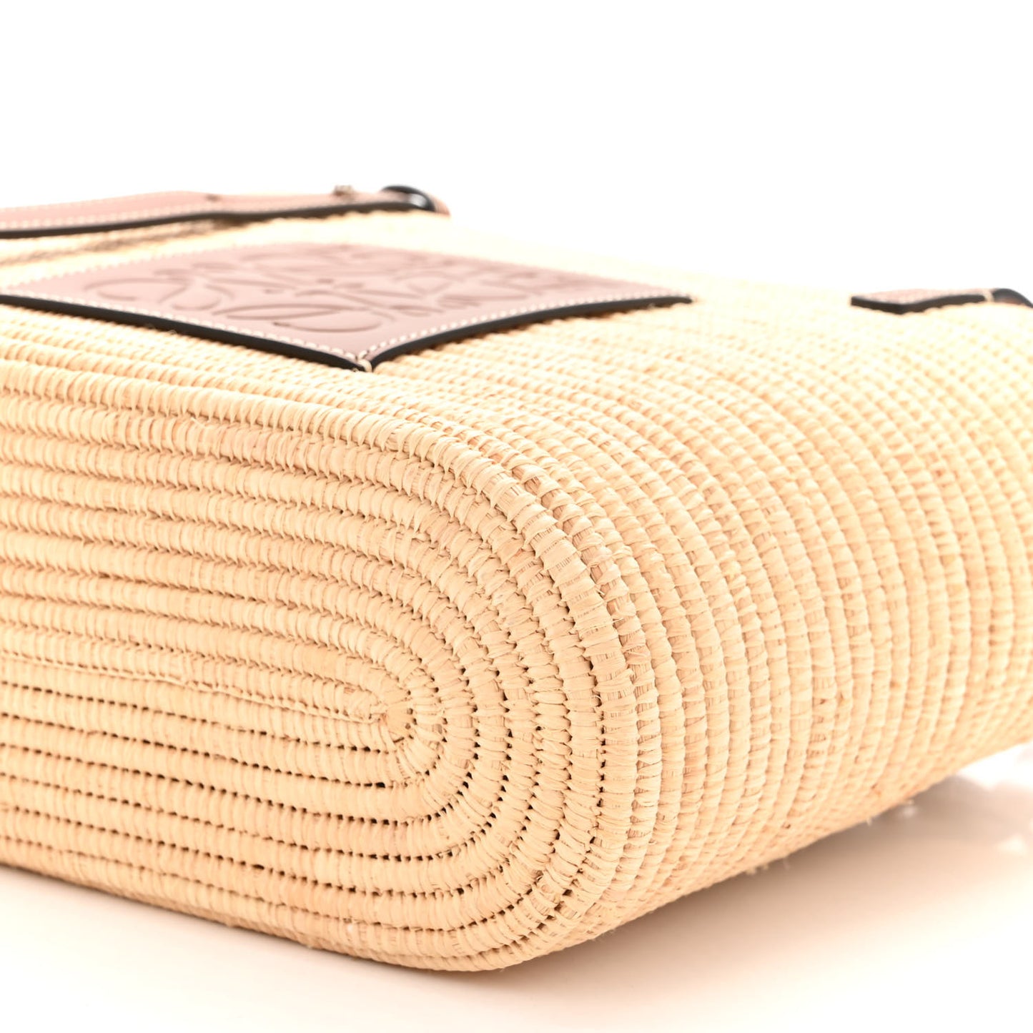 Raffia Small Square Basket Tote Bag Natural Tan
