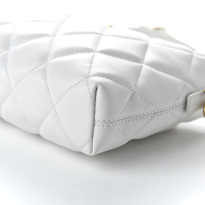 Balenciaga Nappa Calfskin Quilted Touch B Camera Shoulder Bag White 7 of 9
