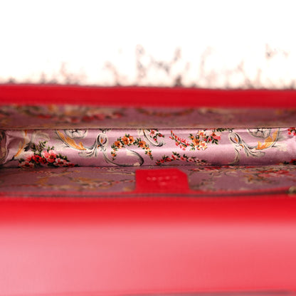 Gucci Calfskin Snakeskin Studded Medium Ottilia Top Handle Bag Red 6 of 11