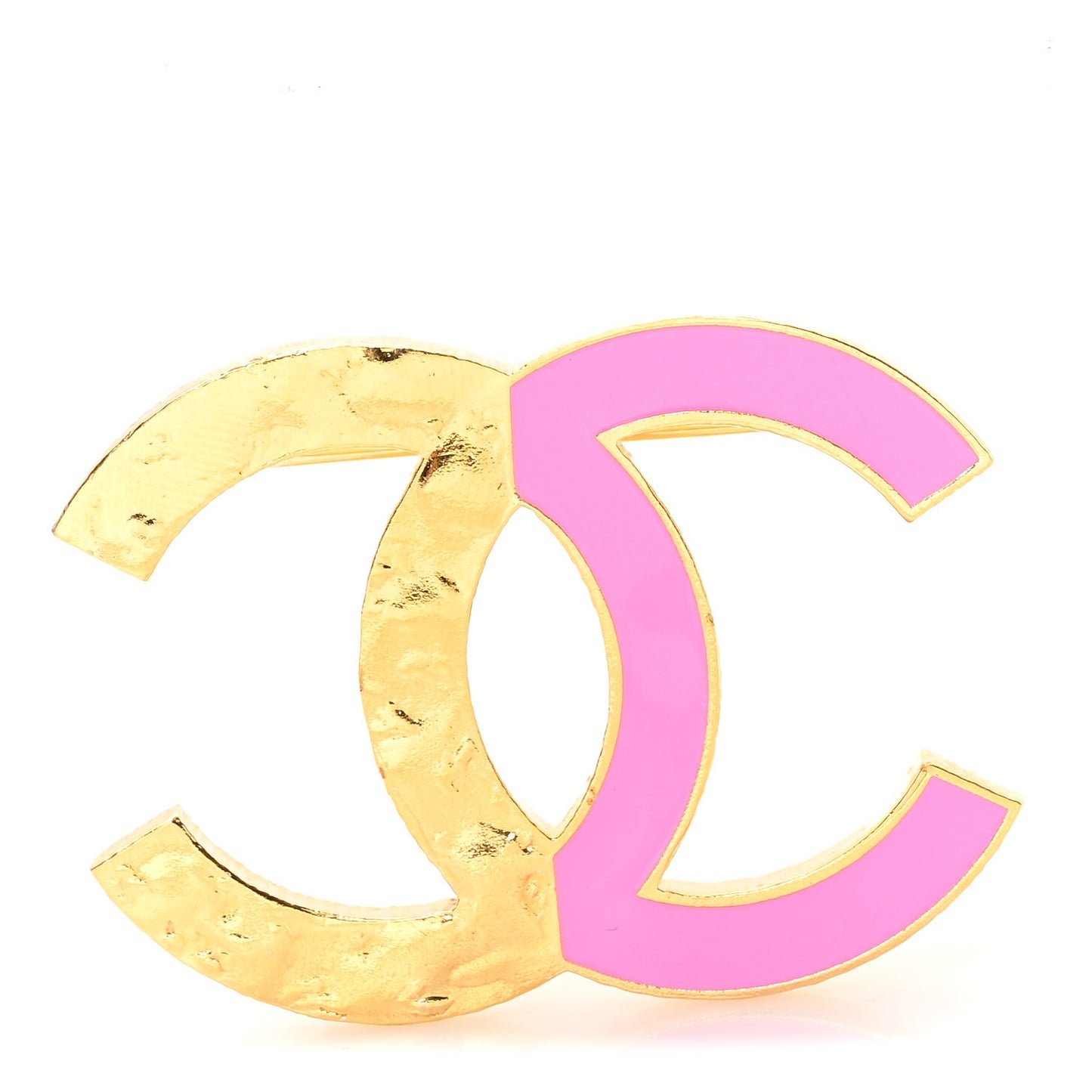 Enamel CC Large Brooch Pink Gold