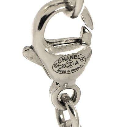 Chanel Crystal CC Pendant Necklace Silver 5 of 6