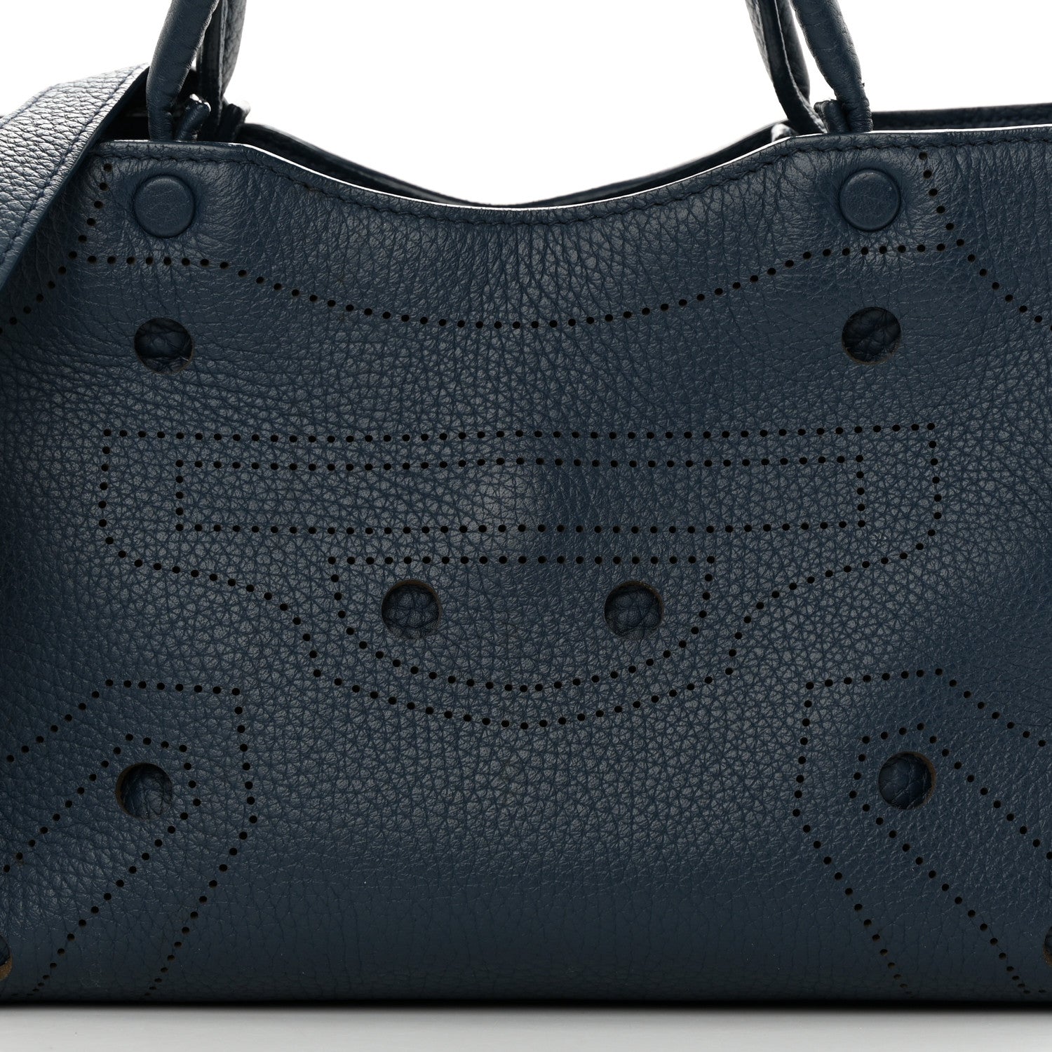 Balenciaga Veau Grana Perforated Blackout Hardware Nano City Bleu Profond 8 of 15