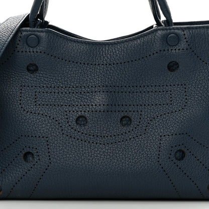 Balenciaga Veau Grana Perforated Blackout Hardware Nano City Bleu Profond 8 of 15