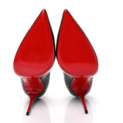 Christian Louboutin Calfskin Crocodile Embossed Kate 100 Pumps 40 Expresso 5 of 7