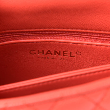 Chanel Caviar Quilted Mini Coco Handle Flap Red 6 of 11