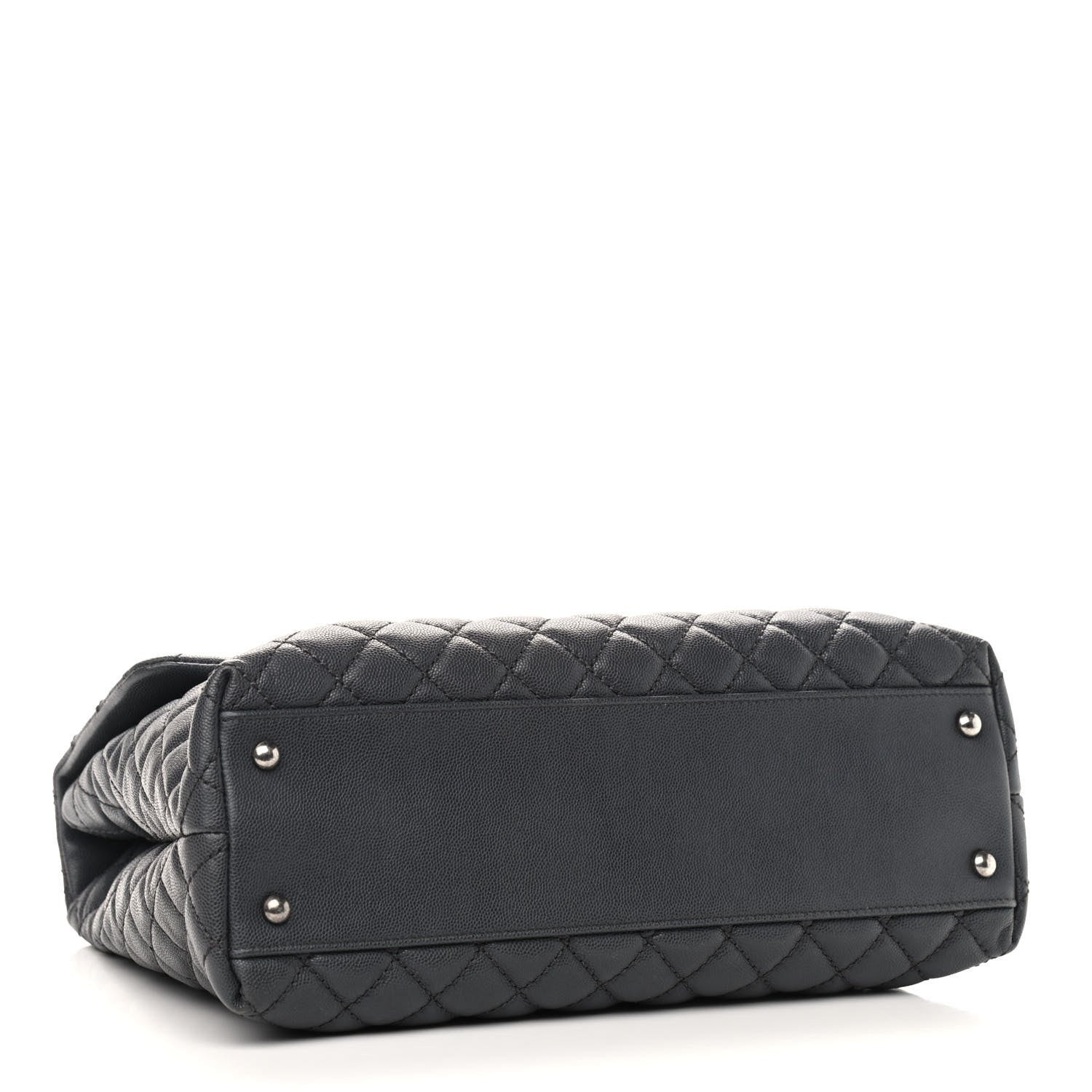 Chanel Caviar Lizard Quilted Large Coco Handle Flap Grey 4 of 9