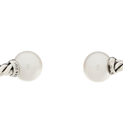 David Yurman Sterling Silver Diamond Cultured Pearl 9mm Solari Bracelet 3 of 3