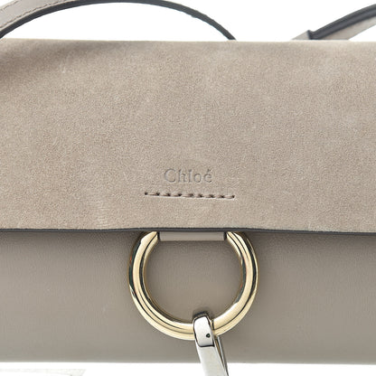 Chloe Suede Calfskin Mini Faye Shoulder Bag Motty Grey 8 of 13