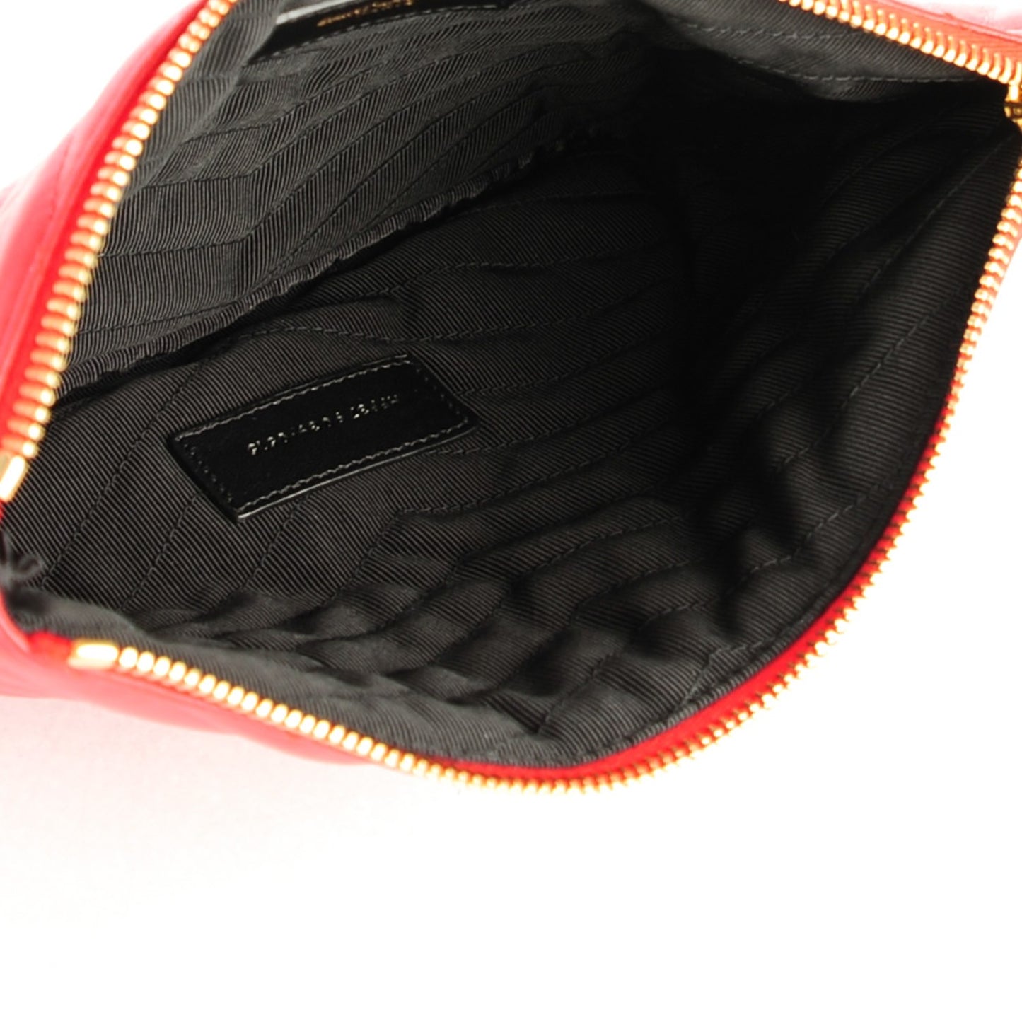 Calfskin Matelasse Chevron Monogram A5 Wristlet Red