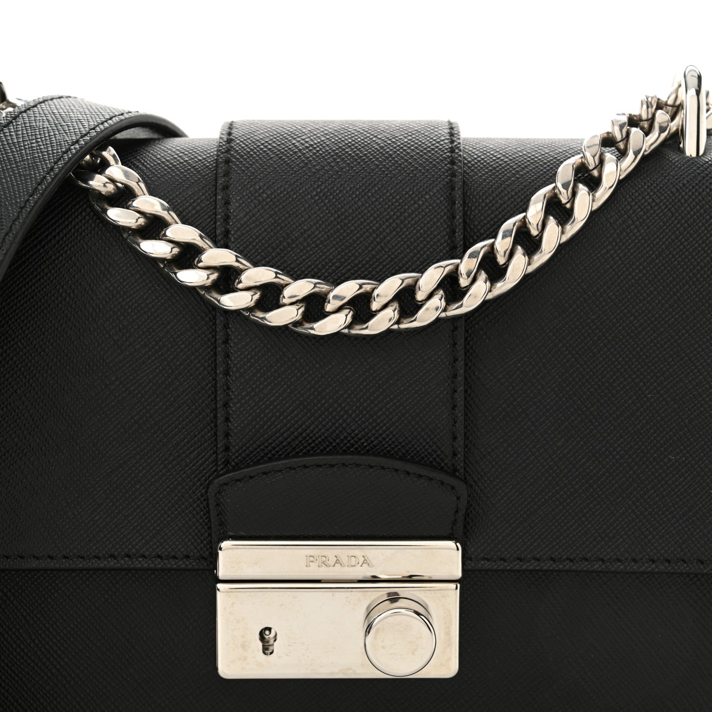Saffiano Pattina Crossbody Bag Black