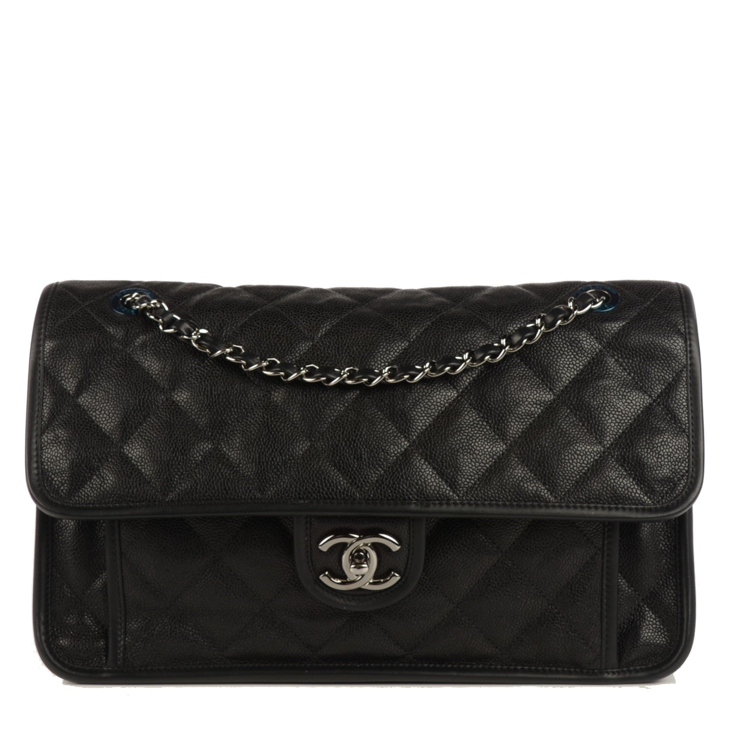 Chanel Caviar Quilted Large French Riviera Flap Black 1 of 8