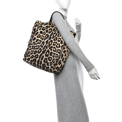 Celine Lambskin Calf Hair Leopard Print Vertical Cabas 2 of 10