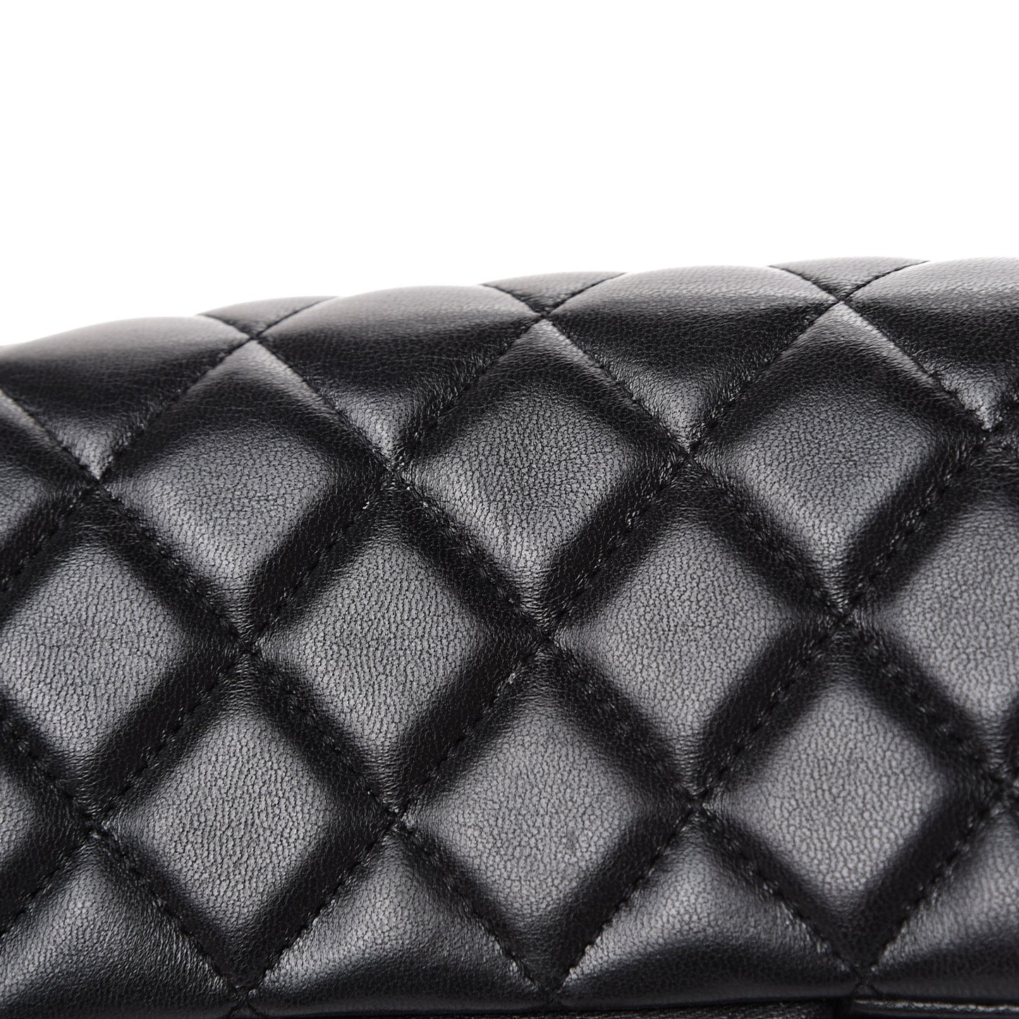 Lambskin Quilted Mini Rectangular Flap Black