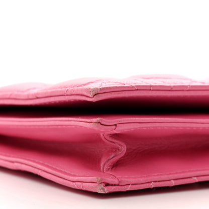 Christian Dior Lambskin Cannage Lady Dior Convertible Clutch Fuchsia 8 of 10