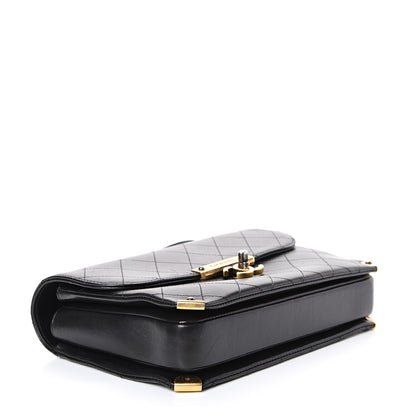 Chanel Shiny Lambskin Quilted Around The Corner Flap Black 3 of 14