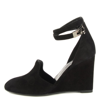 Hermes Suede Goatskin Lively Slingback Strap Pumps 36.5 Black 1 of 10