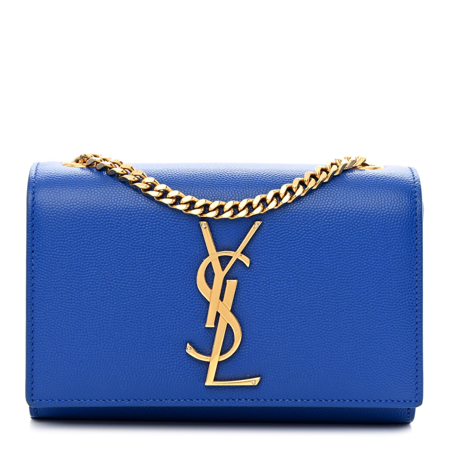 Saint Laurent Grain De Poudre Small Classic Monogram Kate Satchel Royal Blue 1 of 11