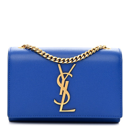 Saint Laurent Grain De Poudre Small Classic Monogram Kate Satchel Royal Blue 1 of 11