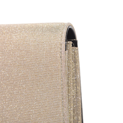 Saint Laurent Metallic Sparkle Fabric Monogram Chain Wallet Platino 11 of 13