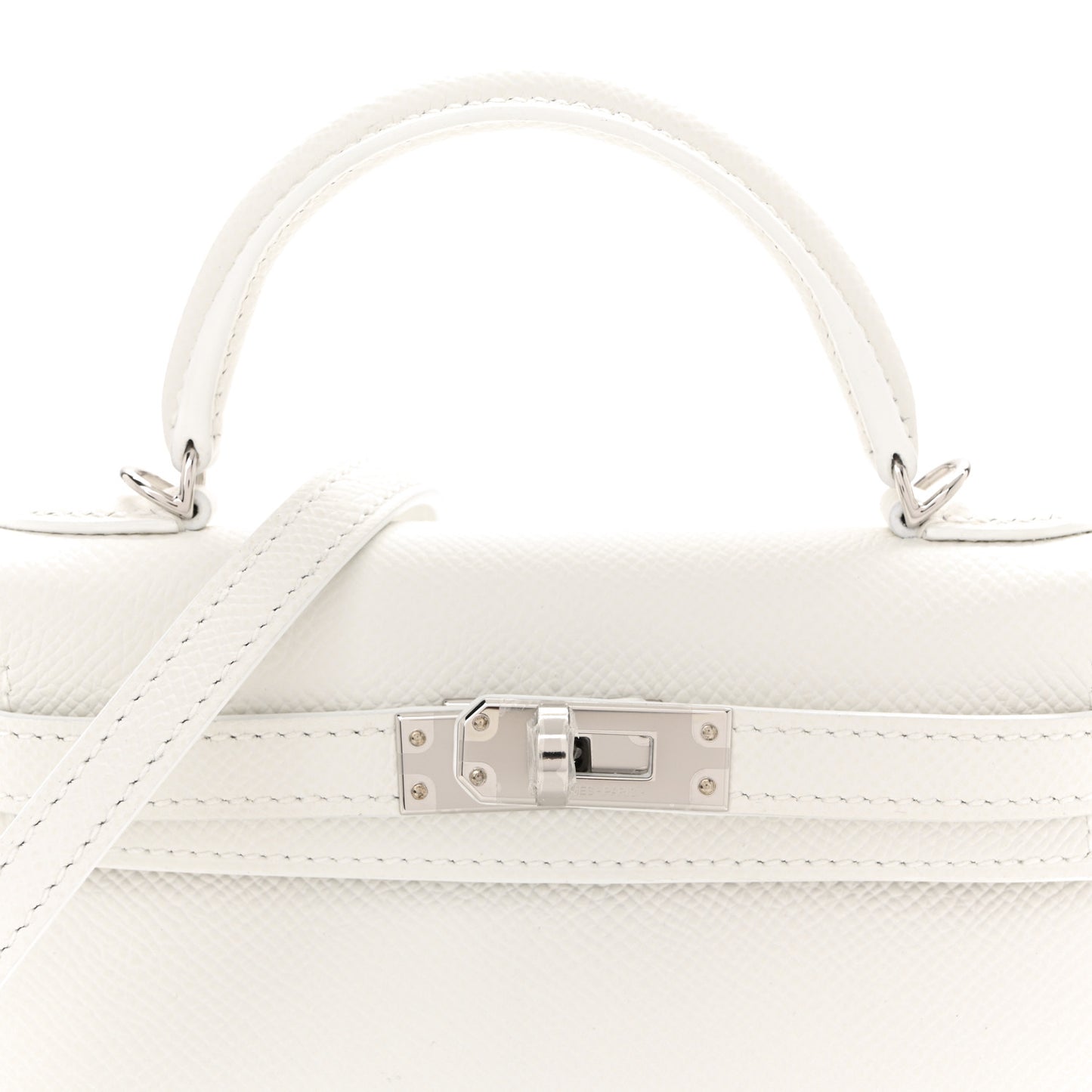 Epsom Mini Kelly Sellier 20 New White