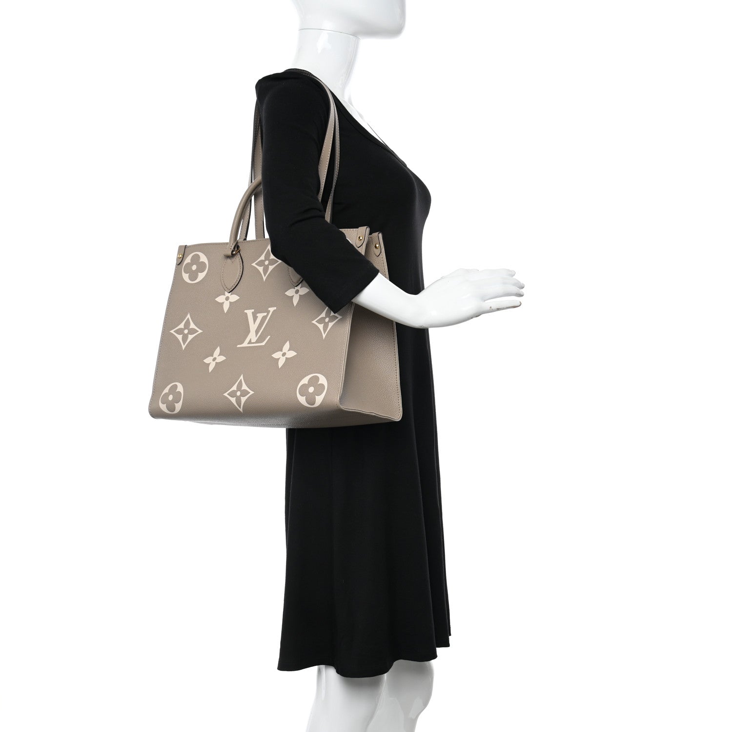 Louis Vuitton Empreinte Monogram Giant Onthego MM Tourterelle Creme 2 of 10
