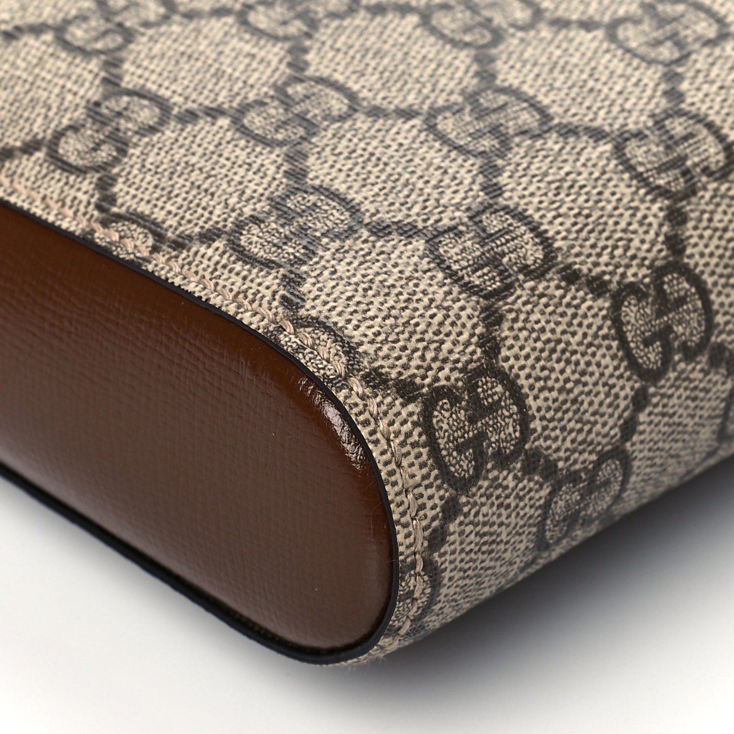 GG Supreme Monogram Azalea Calfskin Retro Interlocking G Flat Messenger Bag Beige Ebony Brown Sugar