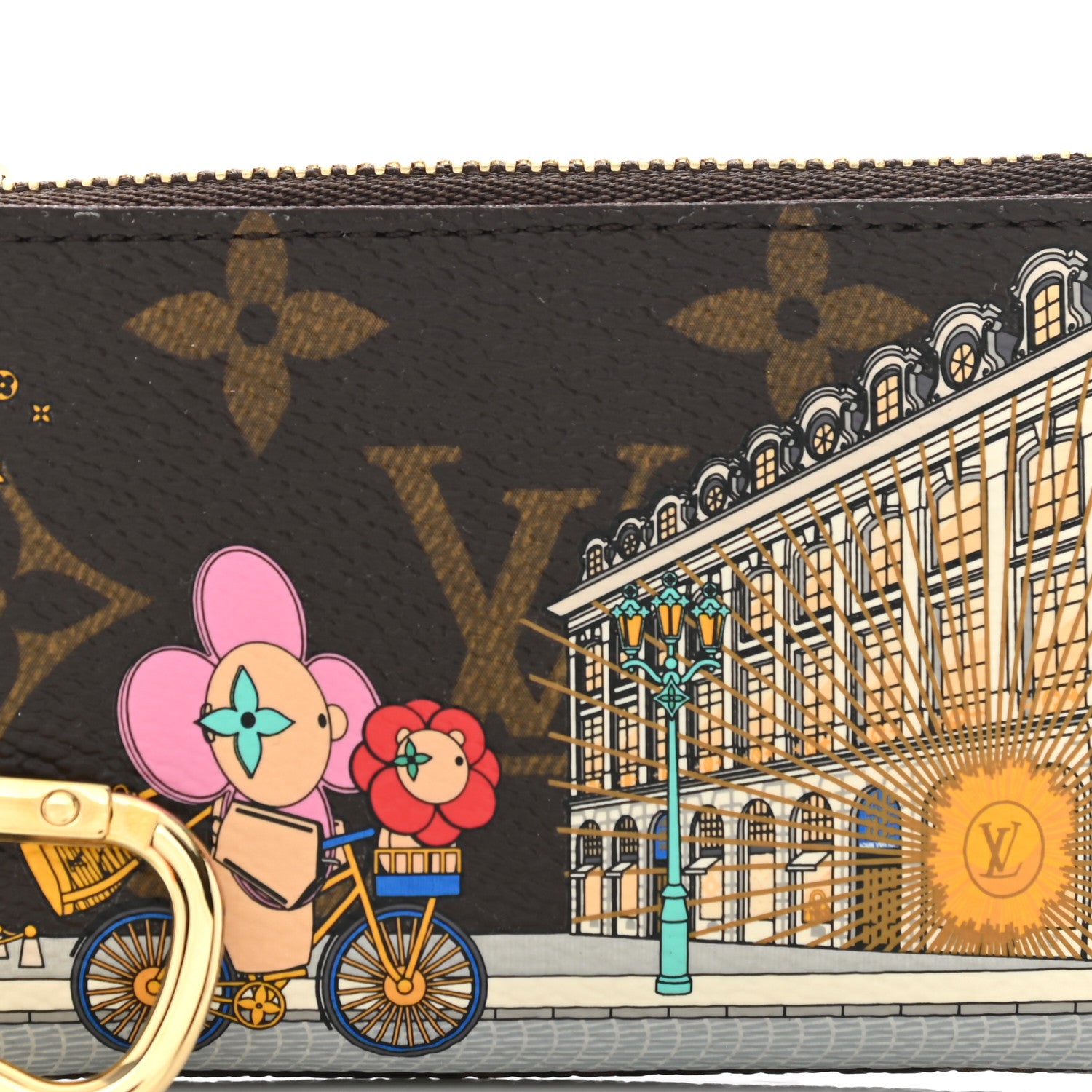 Louis Vuitton Monogram 2022 Christmas Animation Paris Key Pouch Pink 7 of 9