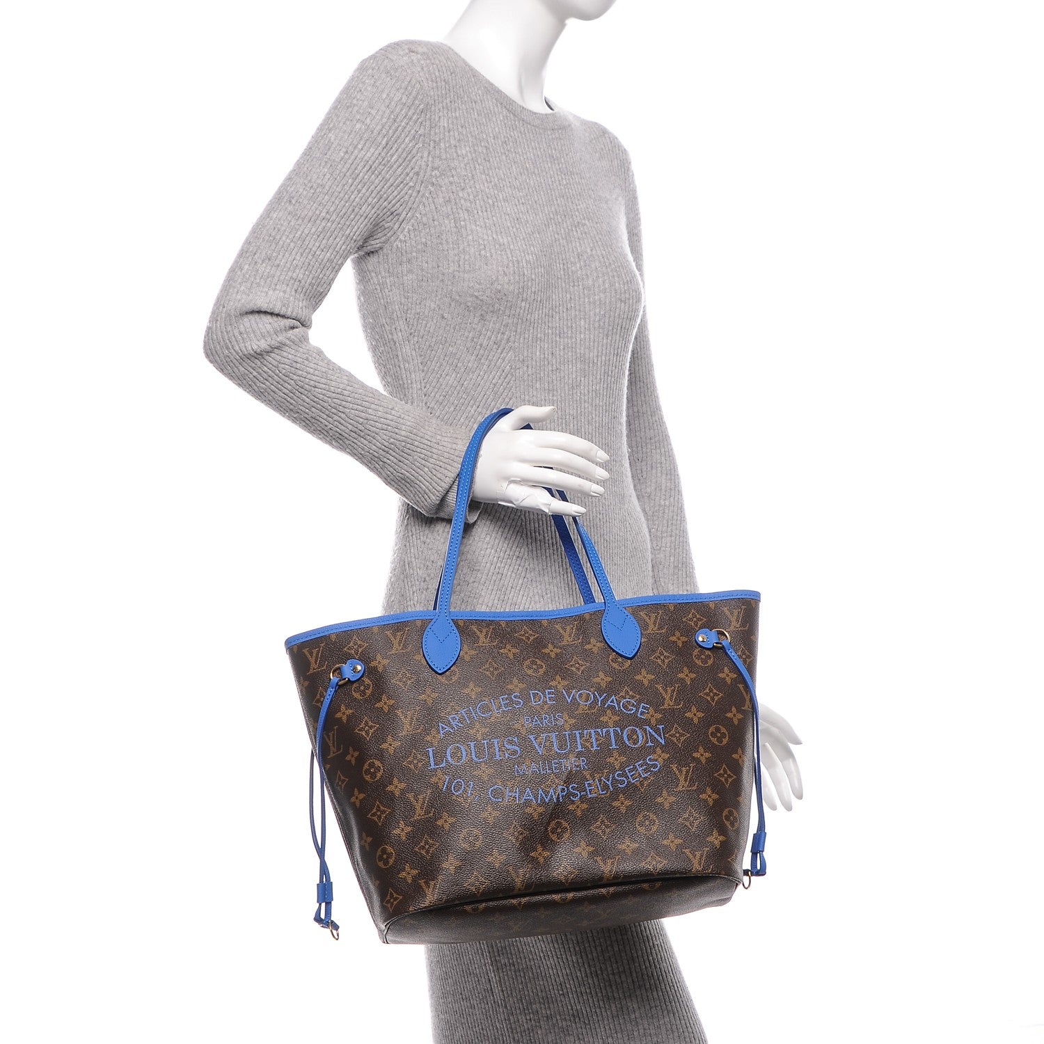 Louis Vuitton Monogram Articles de Voyage Ikat Neverfull MM Grand Blue 2 of 6