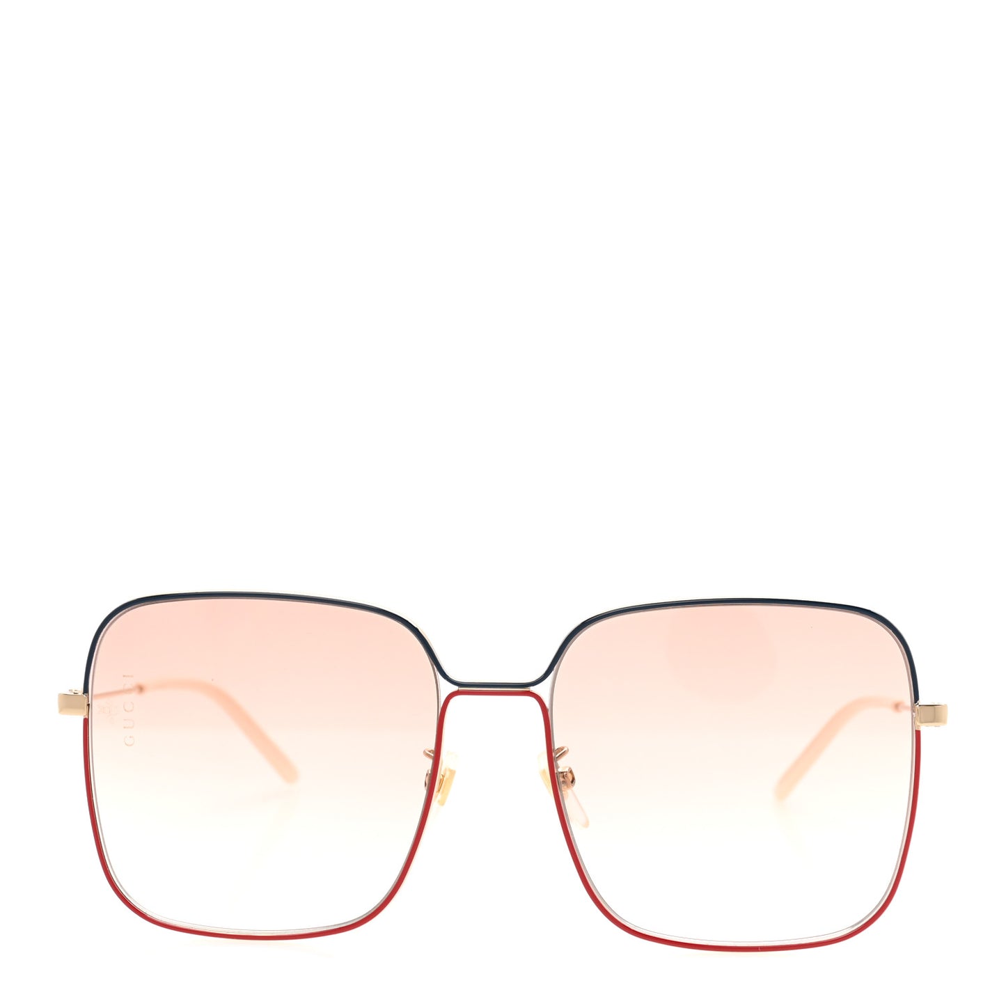 Metal Square Frame Sunglasses GG0443S Gold Pink