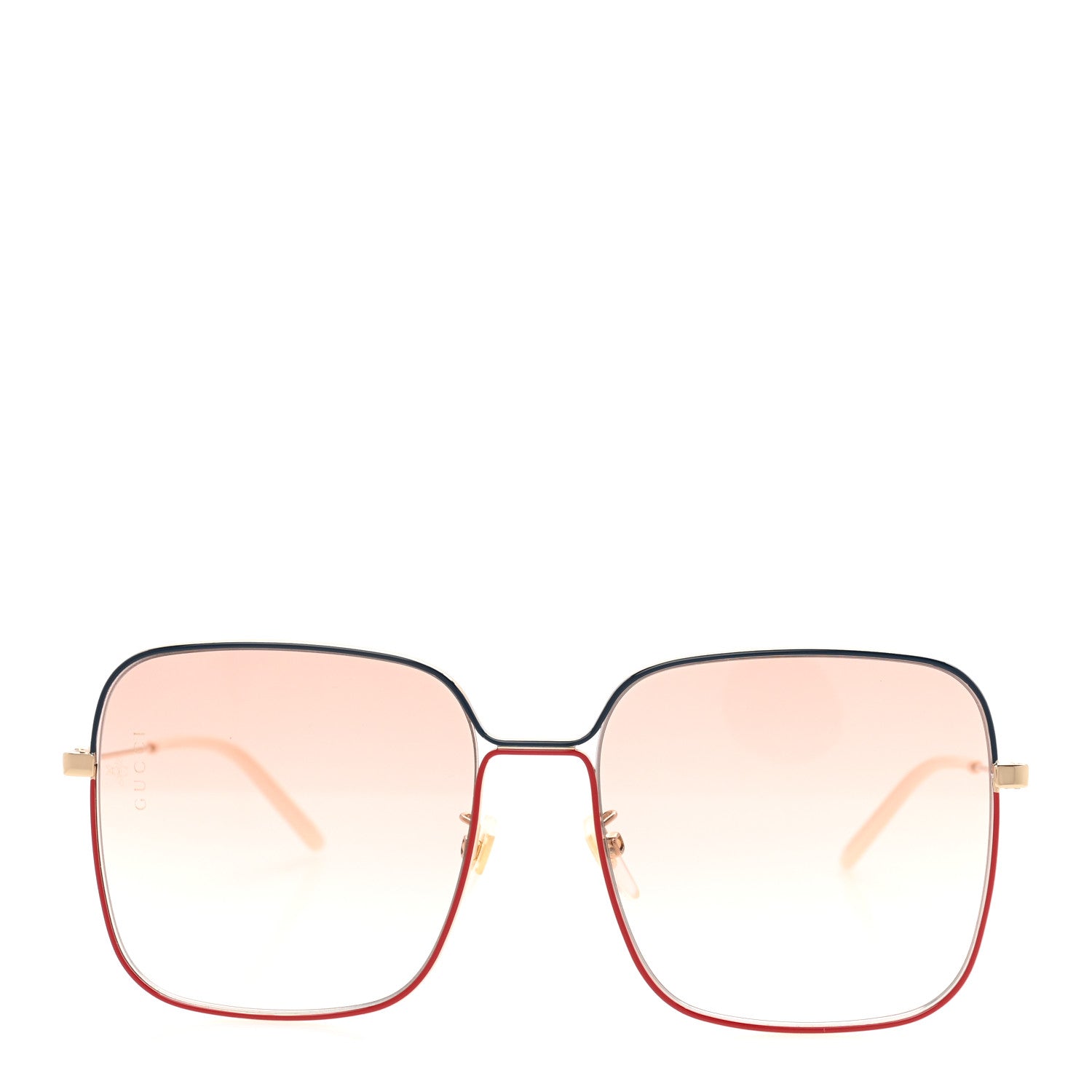 Gucci Metal Square Frame Sunglasses GG0443S Gold Pink 2 of 8