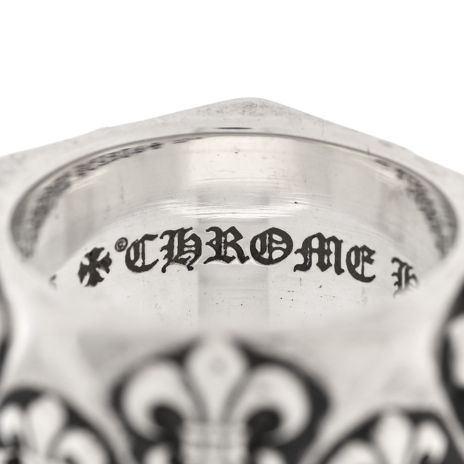 Chrome Hearts Sterling SIlver Pentagon Fleur de Lis Ring 55 7.25 4 of 5