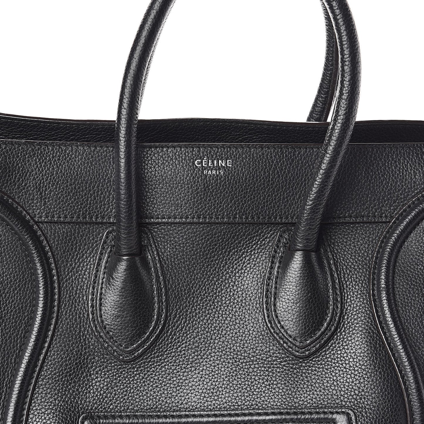 Drummed Calfskin Mini Luggage Black