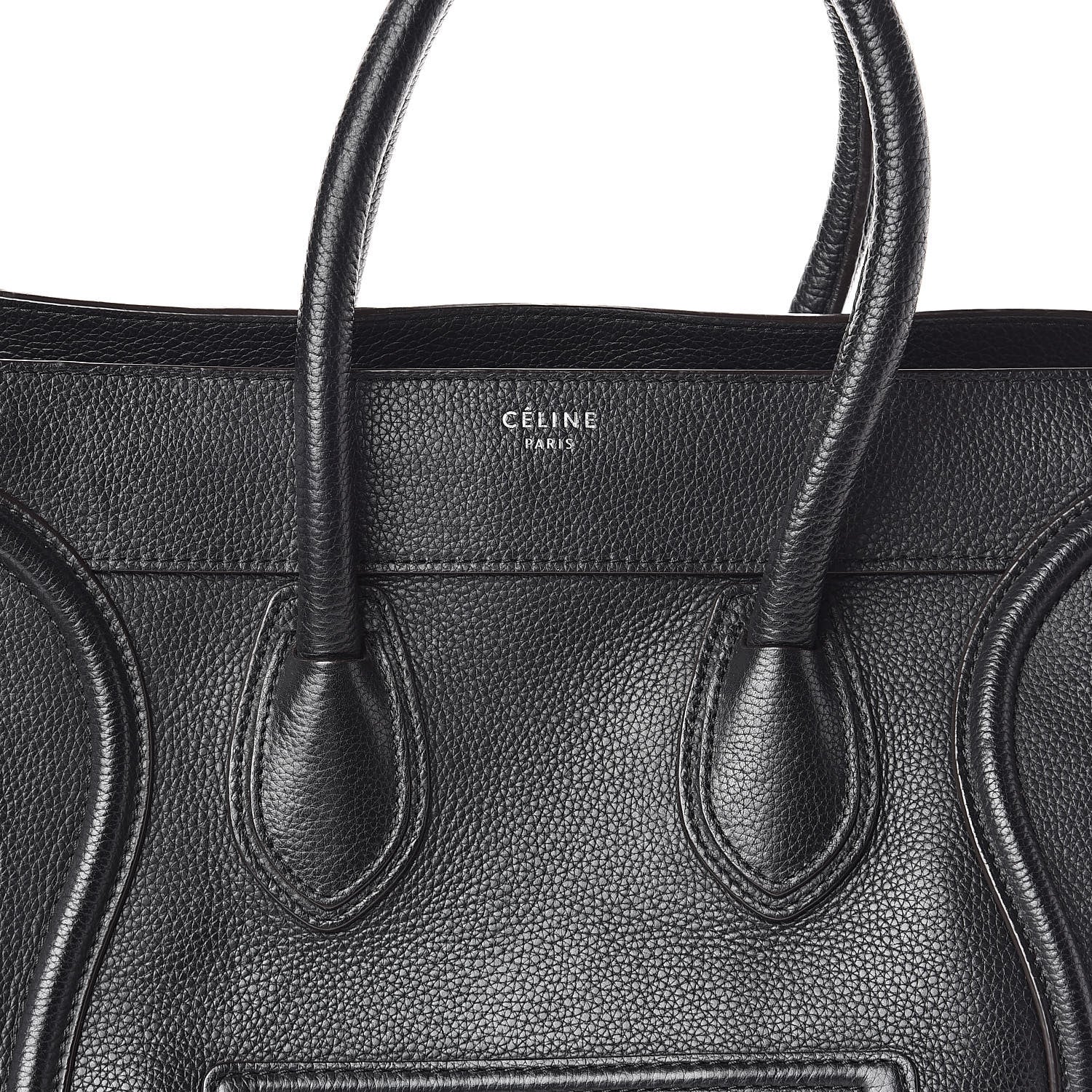 Celine Drummed Calfskin Mini Luggage Black 7 of 9
