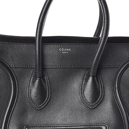 Celine Drummed Calfskin Mini Luggage Black 7 of 9