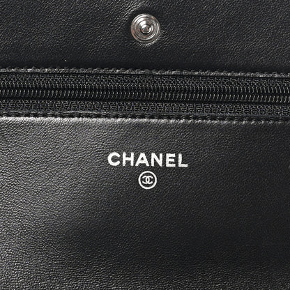 Chanel Lambskin Quilted Wallet On Chain WOC Black 6 of 11