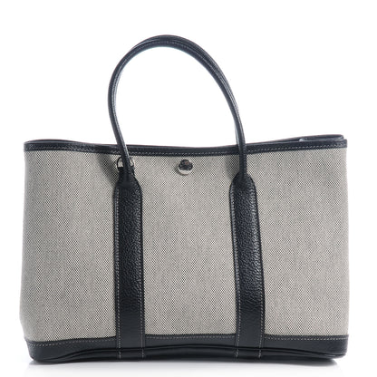Hermes Toile Leather Garden Party TPM Black 1 of 7
