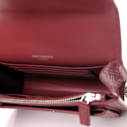 Saint Laurent Calfskin Crocodile Embossed Monogram Sunset Chain Wallet Rouge Eros 4 of 4