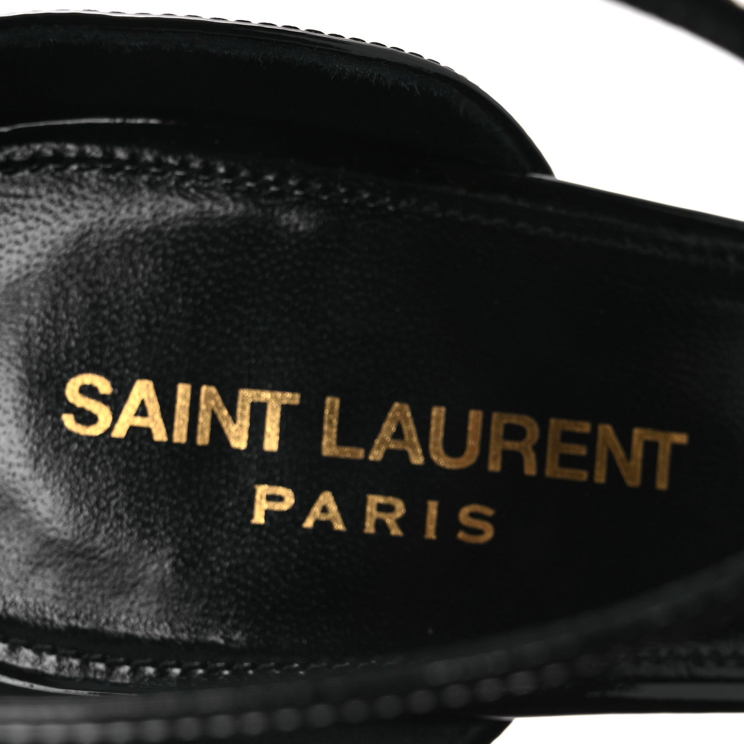 Saint Laurent Vernice Chiffon Opyum 85 Sandals 38.5 Black 9 of 13