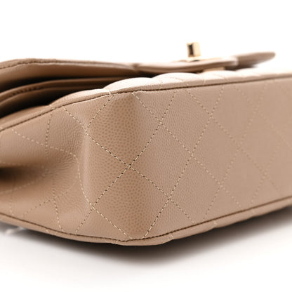 Chanel Caviar Quilted Small Double Flap Dark Beige 9 of 10