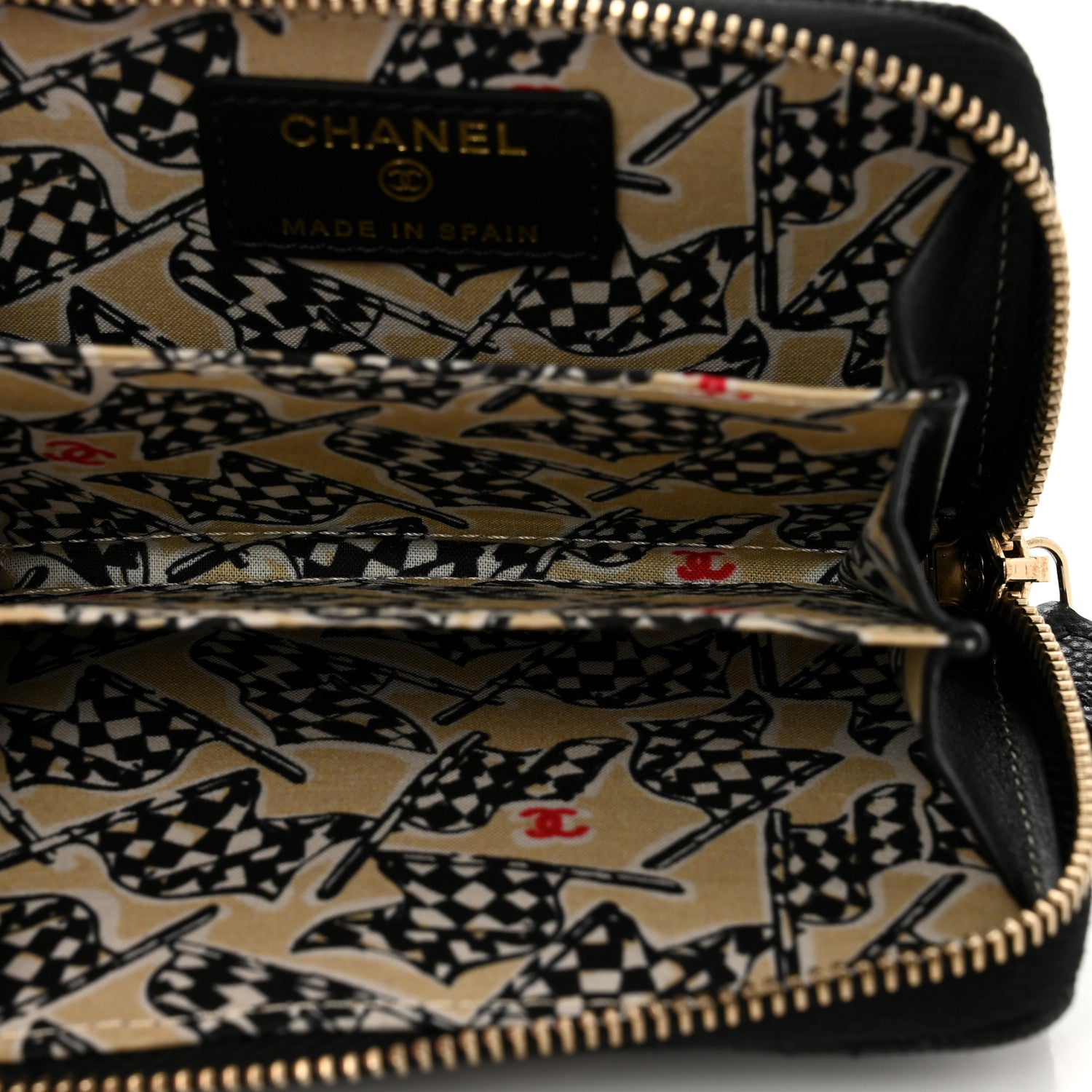 Chanel Caviar Quilted Striated CC Zip Coin Purse Black 5 of 7