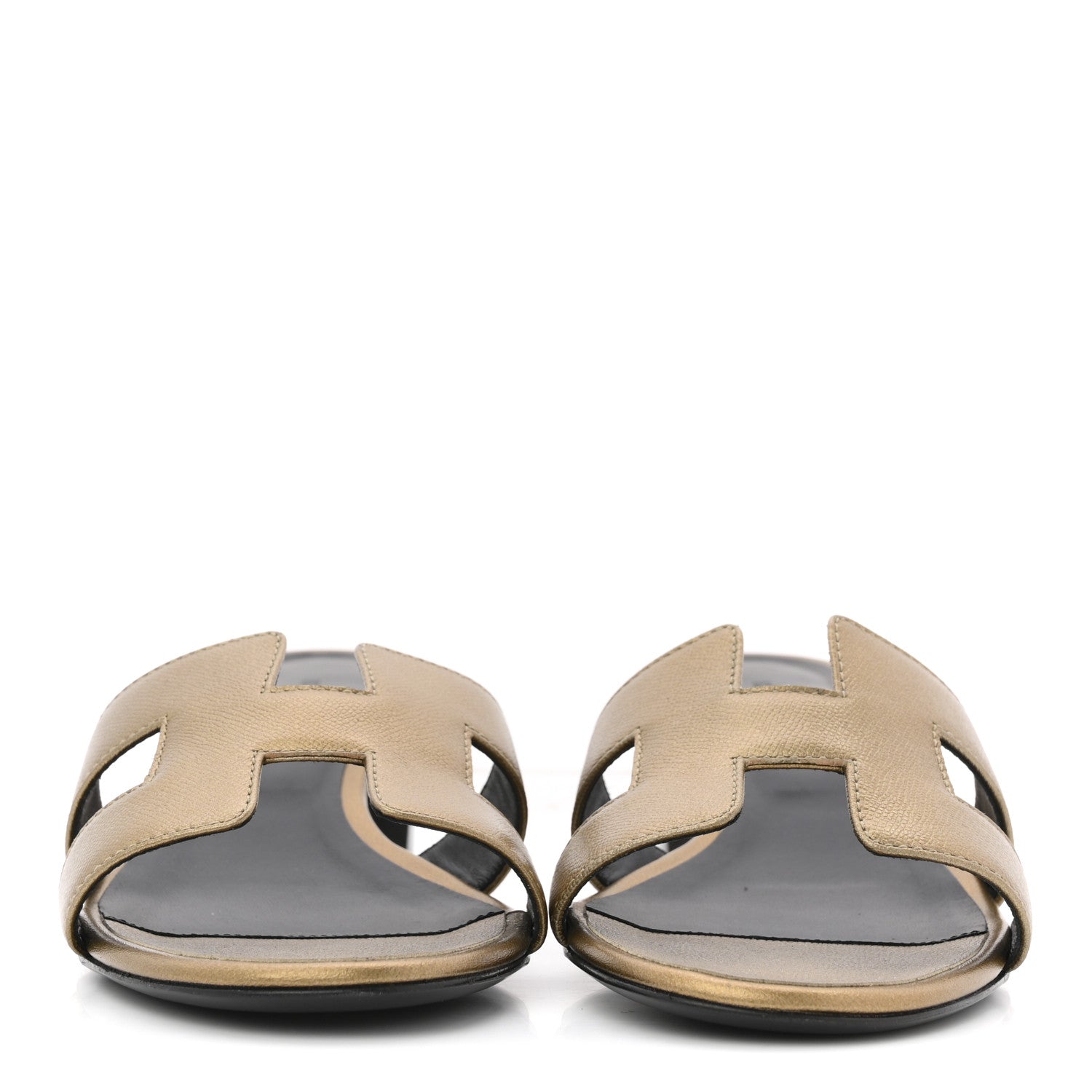 Hermes Metallic Madame Calfskin Oasis Sandals 38 Bronze 3 of 12