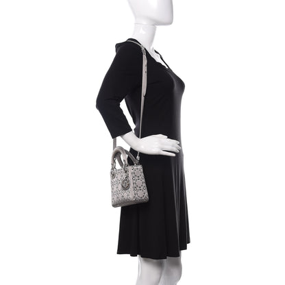 Christian Dior Satin Crystal Cannage Mini Lady Dior Gray 2 of 11