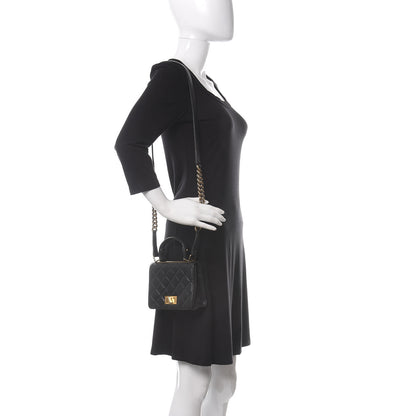 Chanel Goatskin Quilted Small Rita Top Handle Flap Black 2 of 10