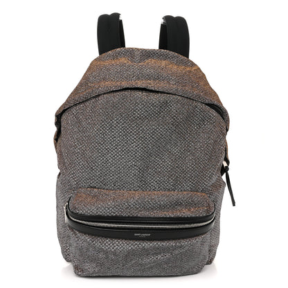 Saint Laurent Glitter Canvas City Backpack Bronze 1 of 12