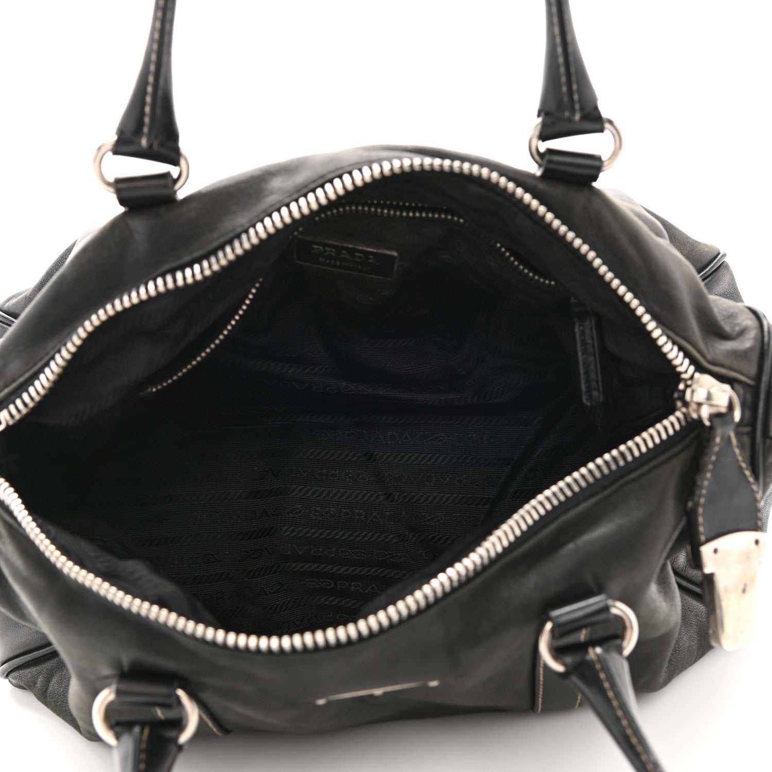 Prada Soft Calfskin Tote Black 4 of 14
